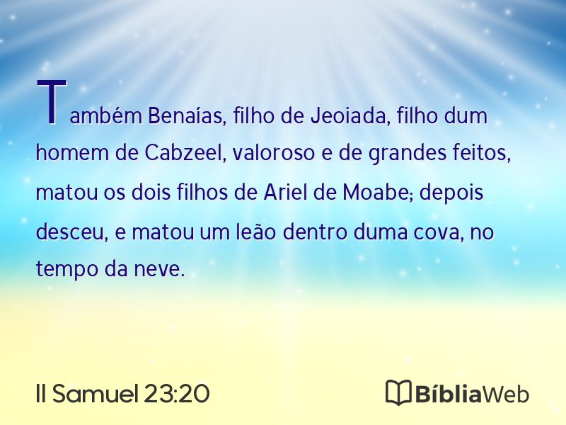 II Samuel 23:20 em imagem para compartilhar