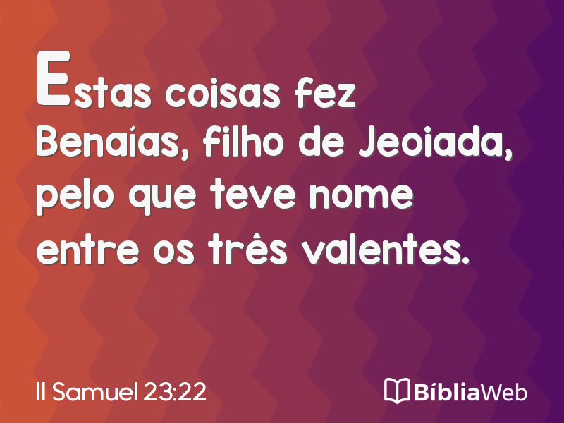 II Samuel 23:22 em imagem para compartilhar