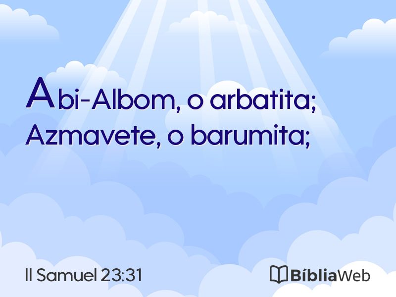 II Samuel 23:31 em imagem para compartilhar