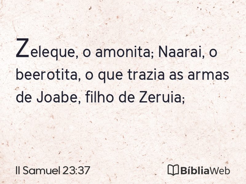 II Samuel 23:37 em imagem para compartilhar