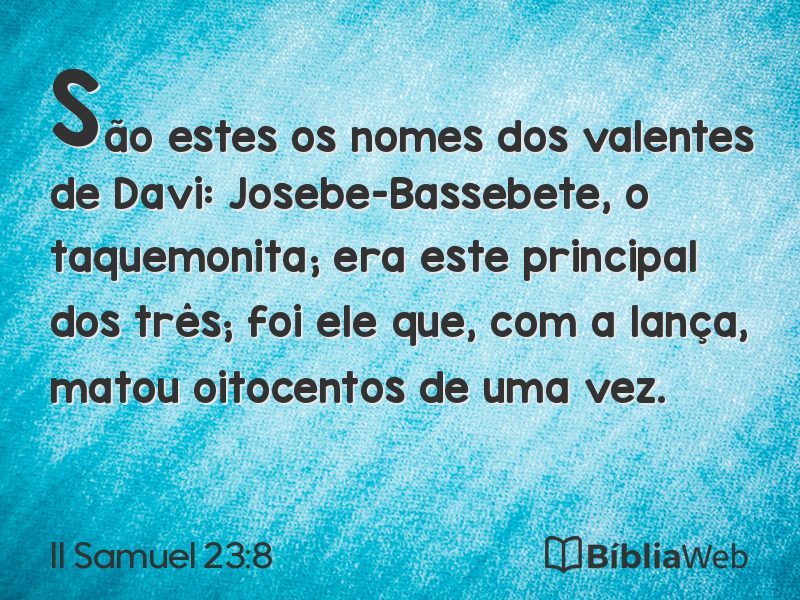 II Samuel 23:8 em imagem para compartilhar