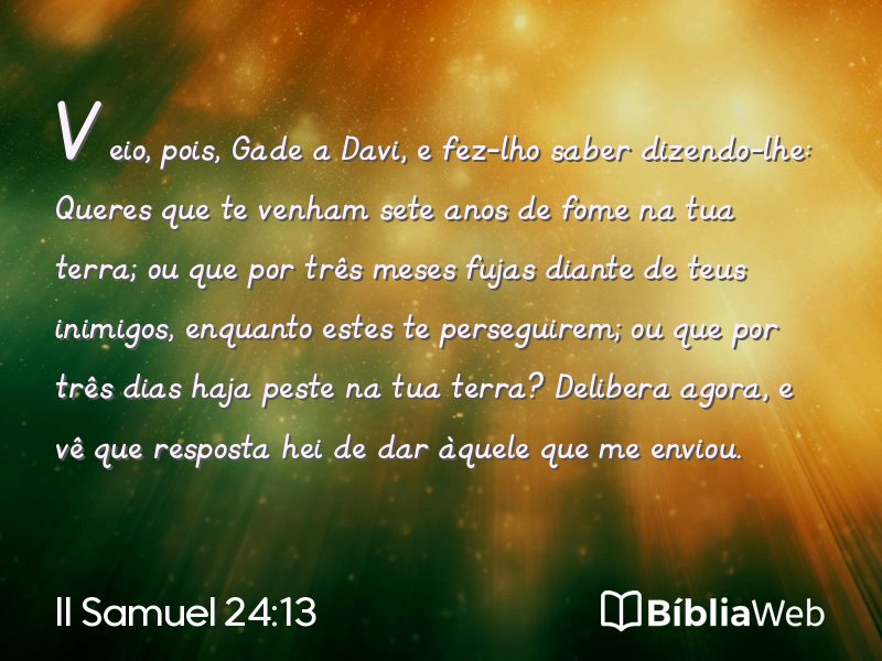 II Samuel 24:13 em imagem para compartilhar