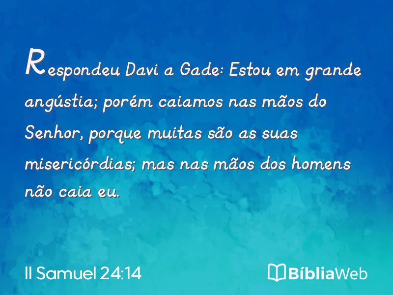 II Samuel 24:14 em imagem para compartilhar