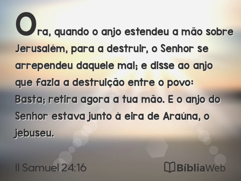 II Samuel 24:16 em imagem para compartilhar