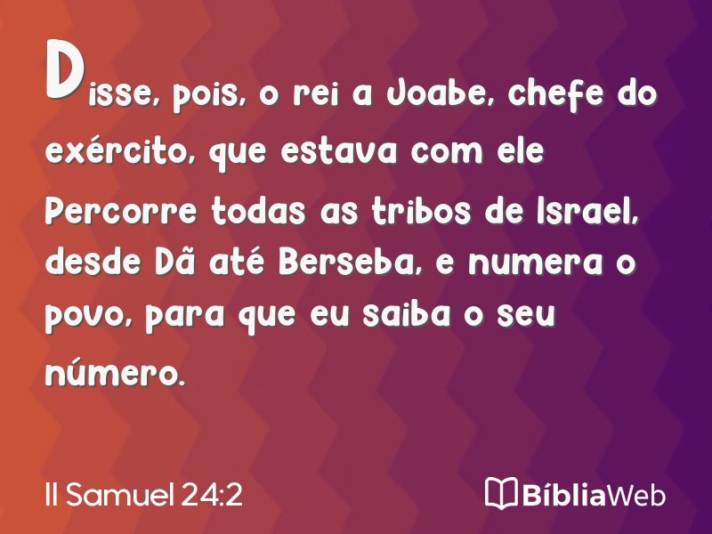 II Samuel 24:2 em imagem para compartilhar