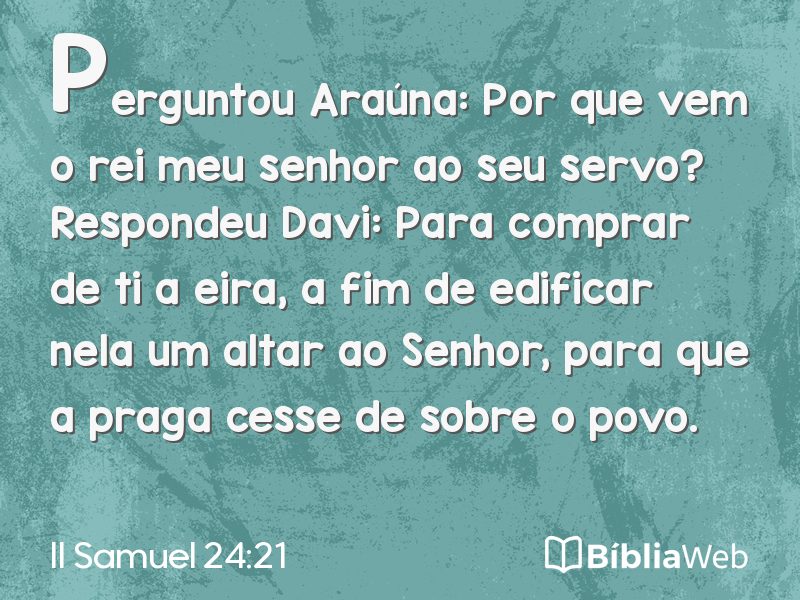 II Samuel 24:21 em imagem para compartilhar