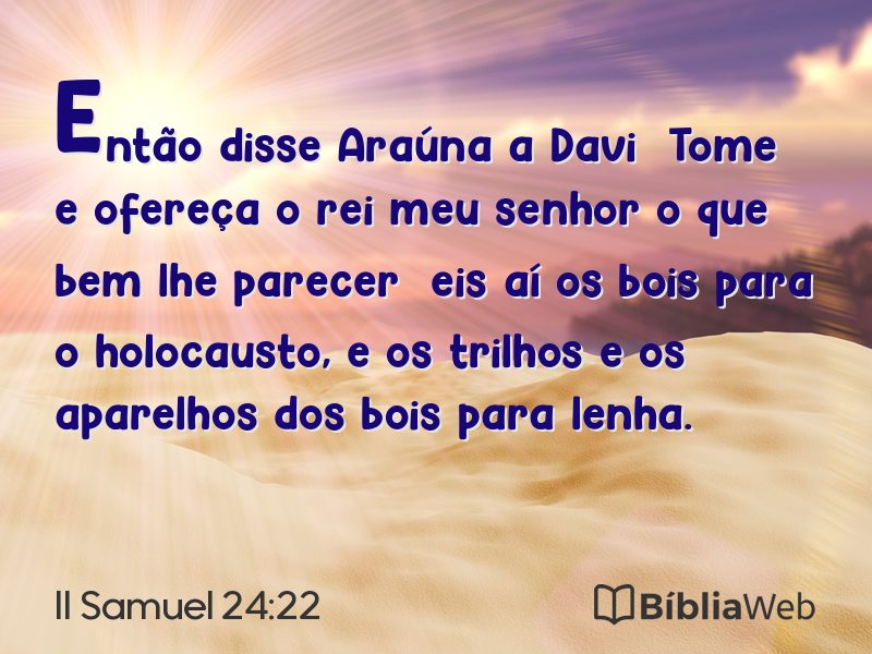 II Samuel 24:22 em imagem para compartilhar