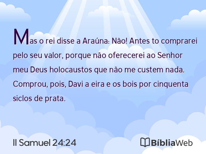 II Samuel 24:24 em imagem para compartilhar