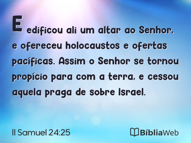 II Samuel 24:25 em imagem para compartilhar