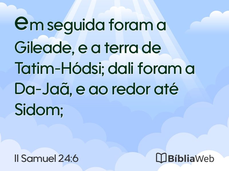II Samuel 24:6 em imagem para compartilhar