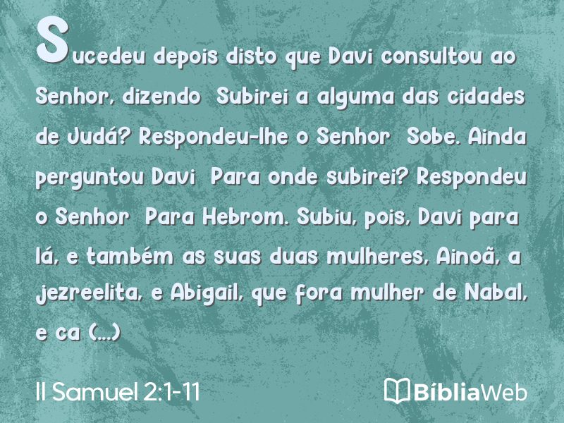 II Samuel 2:1-11 em imagem para compartilhar