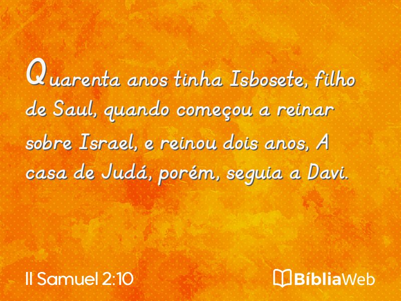 II Samuel 2:10 em imagem para compartilhar