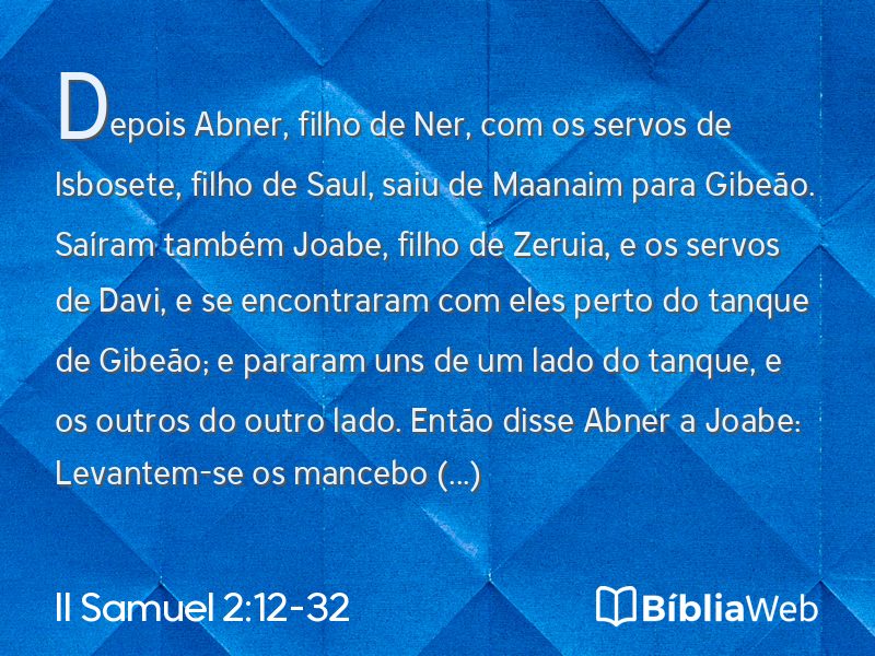 II Samuel 2:12-32 em imagem para compartilhar