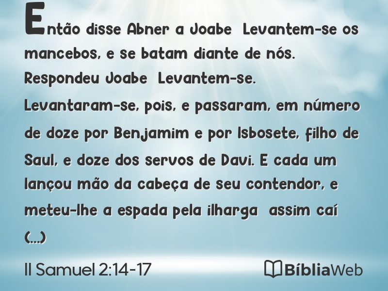 II Samuel 2:14-17 em imagem para compartilhar
