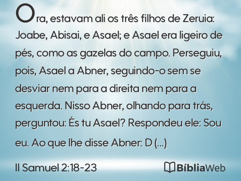 II Samuel 2:18-23 em imagem para compartilhar