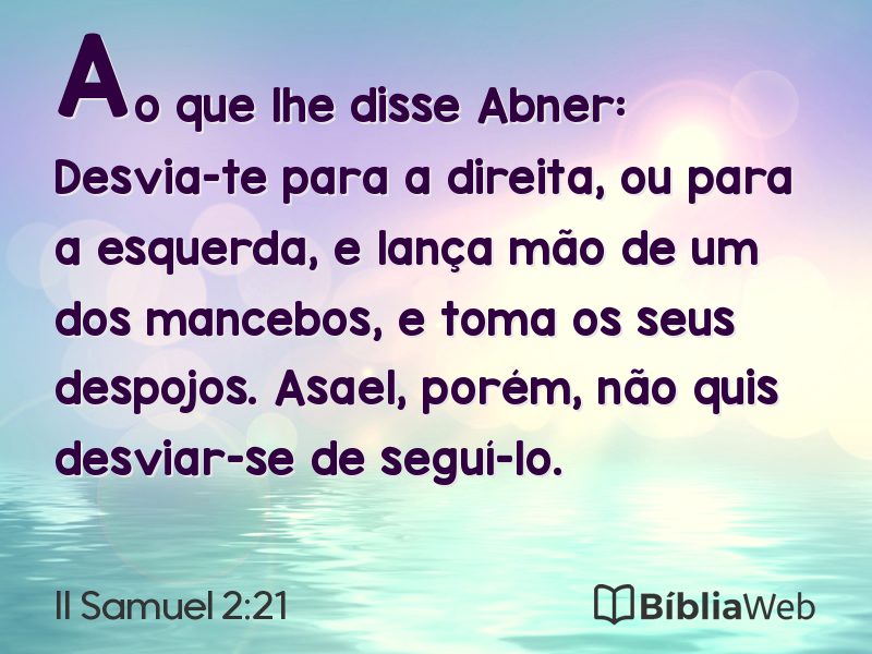 II Samuel 2:21 em imagem para compartilhar