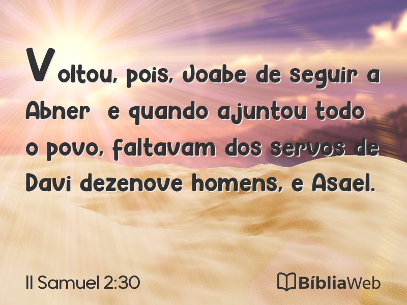 II Samuel 2:30 em imagem para compartilhar