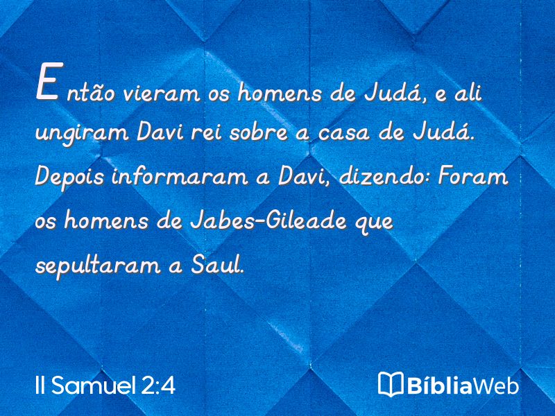 II Samuel 2:4 em imagem para compartilhar