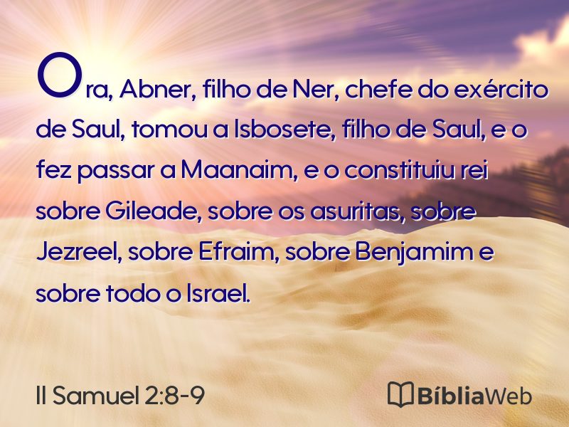 II Samuel 2:8-9 em imagem para compartilhar
