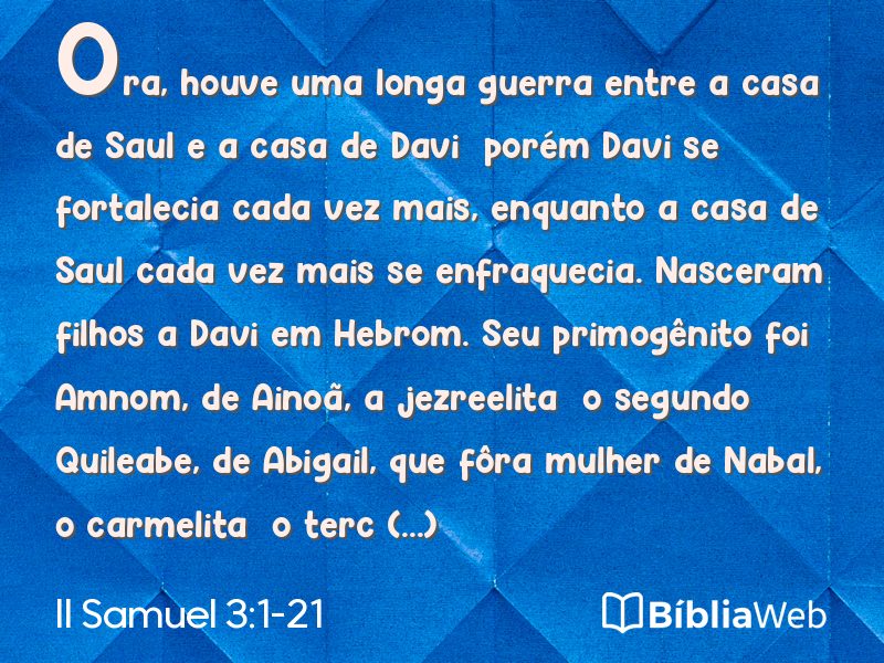 II Samuel 3:1-21 em imagem para compartilhar