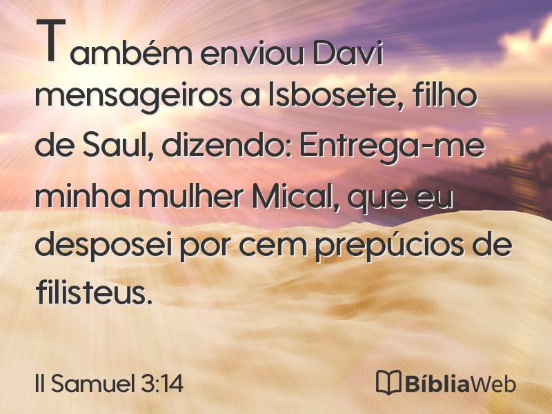 II Samuel 3:14 em imagem para compartilhar
