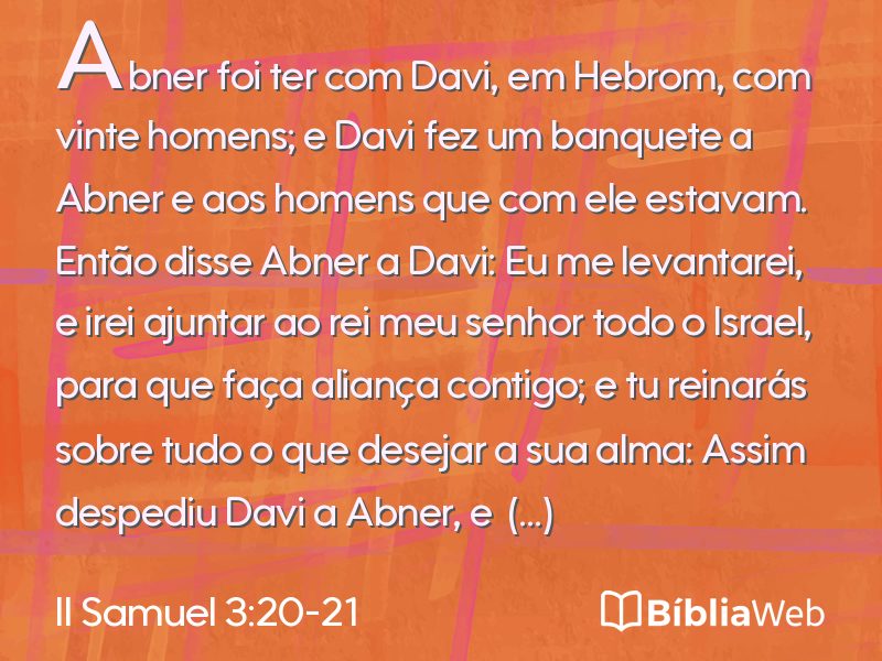 II Samuel 3:20-21 em imagem para compartilhar