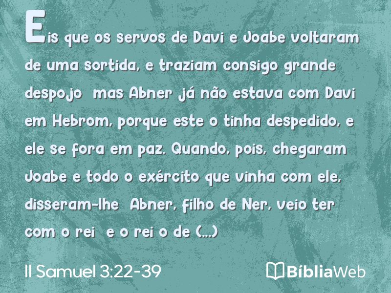 II Samuel 3:22-39 em imagem para compartilhar