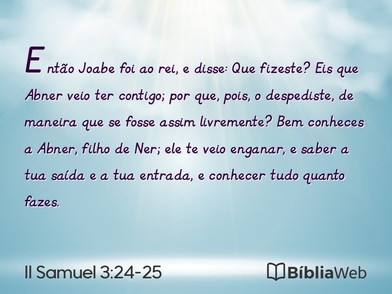 II Samuel 3:24-25 em imagem para compartilhar