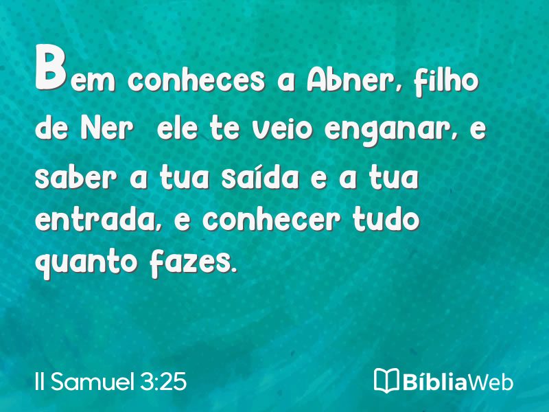 II Samuel 3:25 em imagem para compartilhar