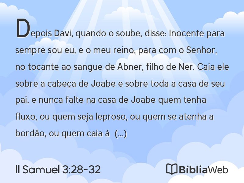 II Samuel 3:28-32 em imagem para compartilhar