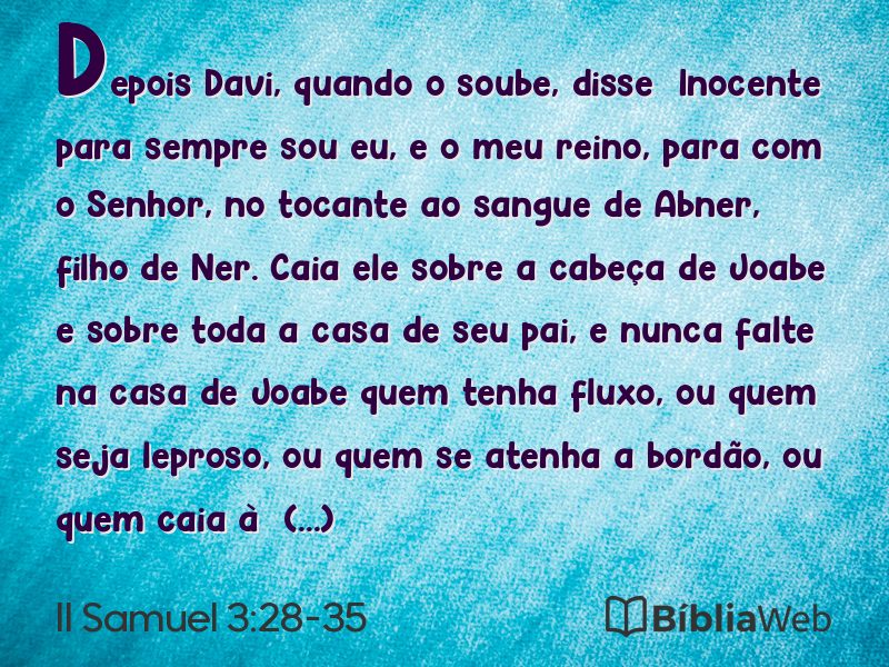 II Samuel 3:28-35 em imagem para compartilhar
