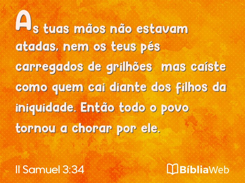 II Samuel 3:34 em imagem para compartilhar