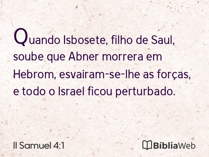 II Samuel 4:1 em imagem para compartilhar