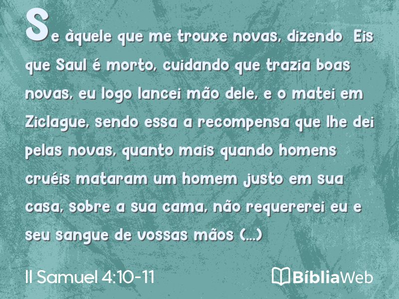 II Samuel 4:10-11 em imagem para compartilhar