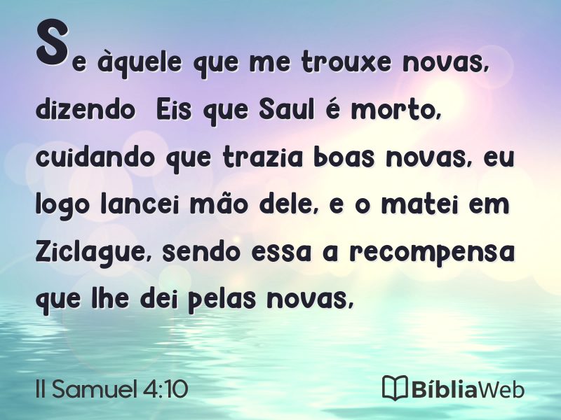 II Samuel 4:10 em imagem para compartilhar