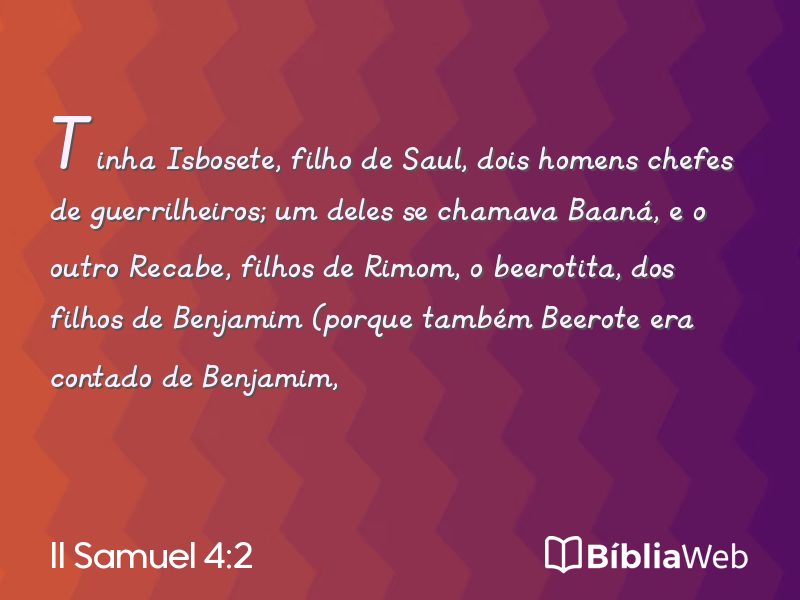 II Samuel 4:2 em imagem para compartilhar