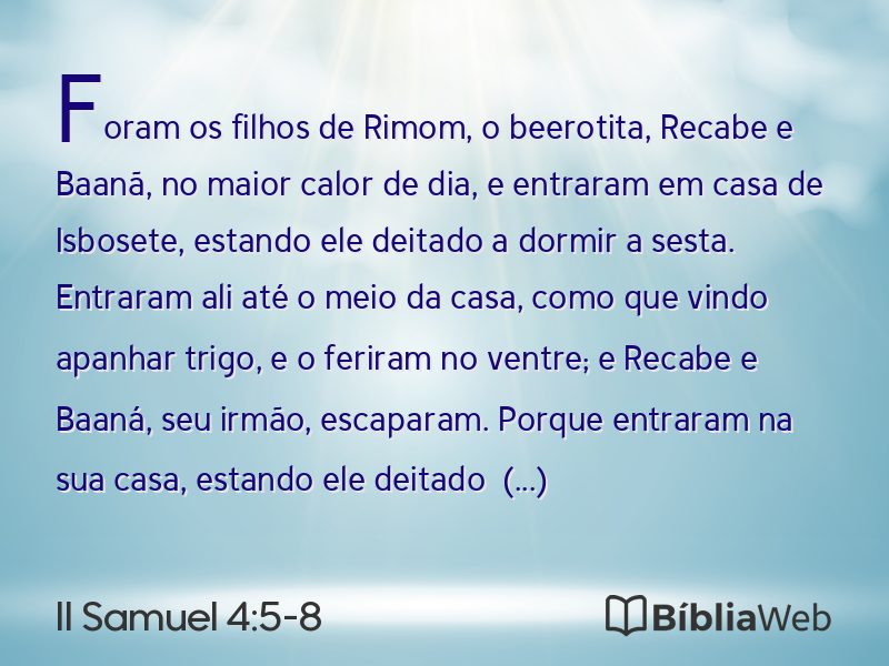 II Samuel 4:5-8 em imagem para compartilhar