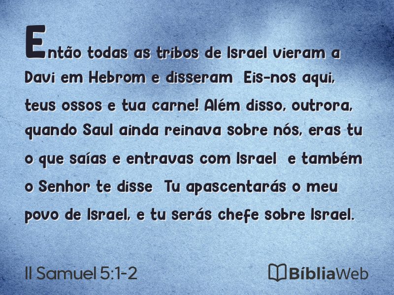 II Samuel 5:1-2 em imagem para compartilhar