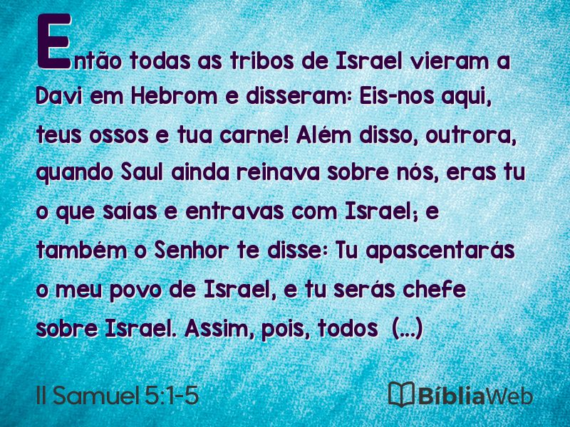 II Samuel 5:1-5 em imagem para compartilhar