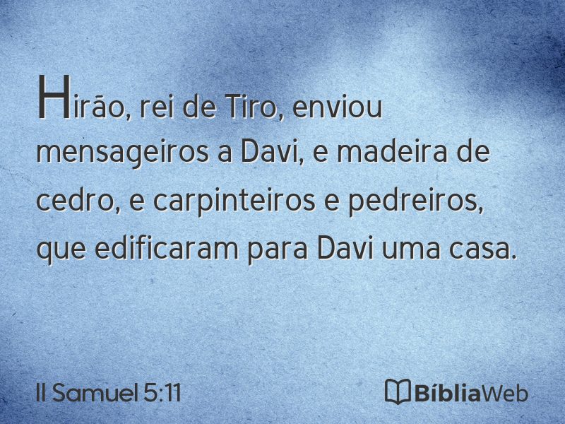 II Samuel 5:11 em imagem para compartilhar