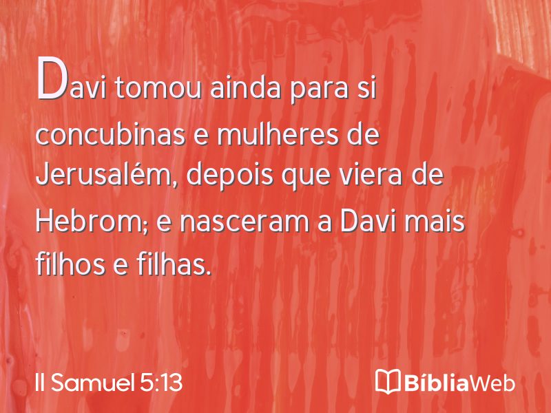 II Samuel 5:13 em imagem para compartilhar