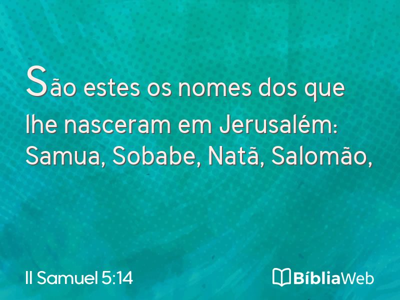 II Samuel 5:14 em imagem para compartilhar