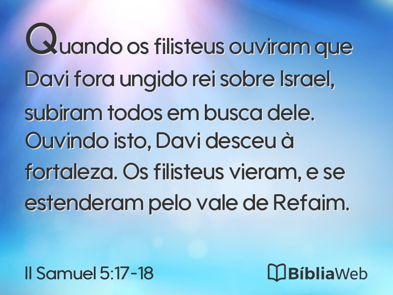 II Samuel 5:17-18 em imagem para compartilhar