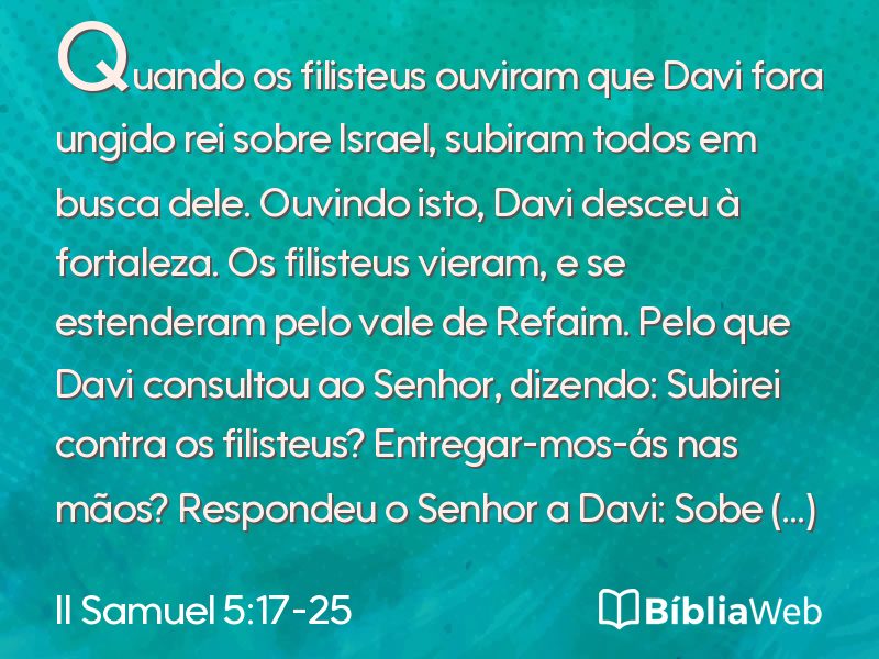 II Samuel 5:17-25 em imagem para compartilhar