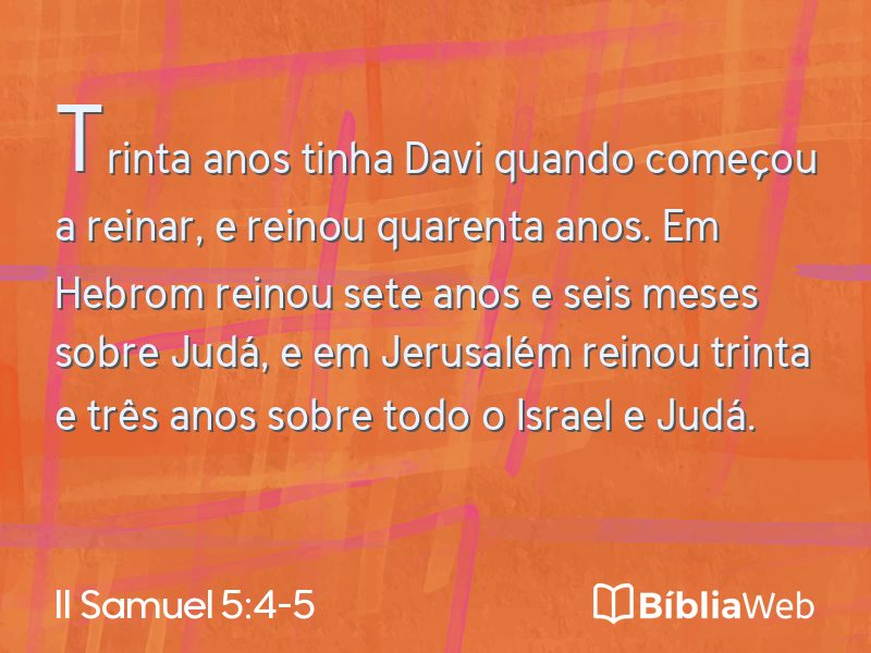 II Samuel 5:4-5 em imagem para compartilhar