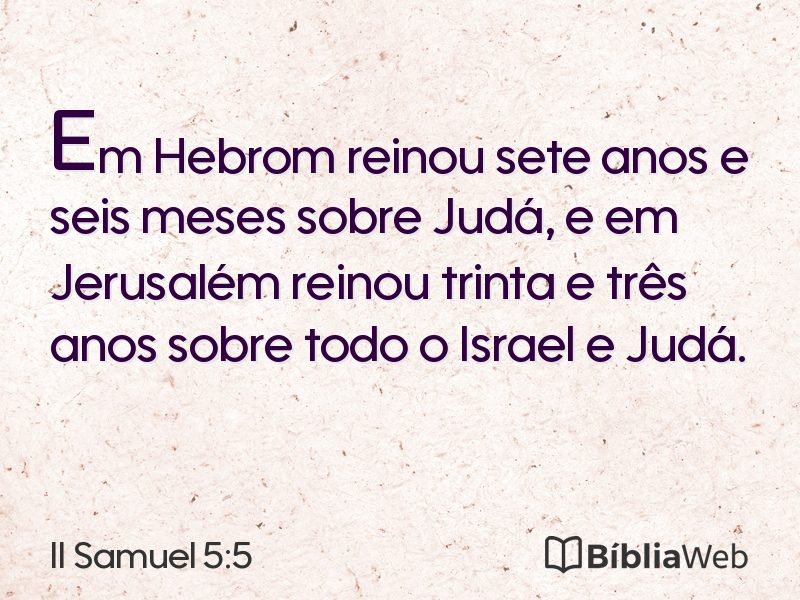 II Samuel 5:5 em imagem para compartilhar