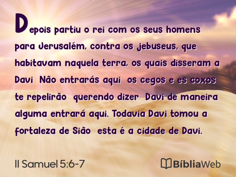 II Samuel 5:6-7 em imagem para compartilhar