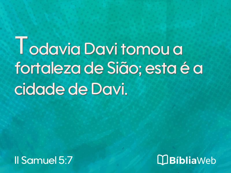 II Samuel 5:7 em imagem para compartilhar
