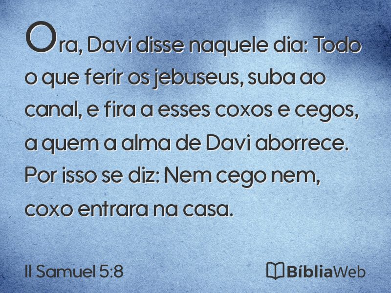 II Samuel 5:8 em imagem para compartilhar