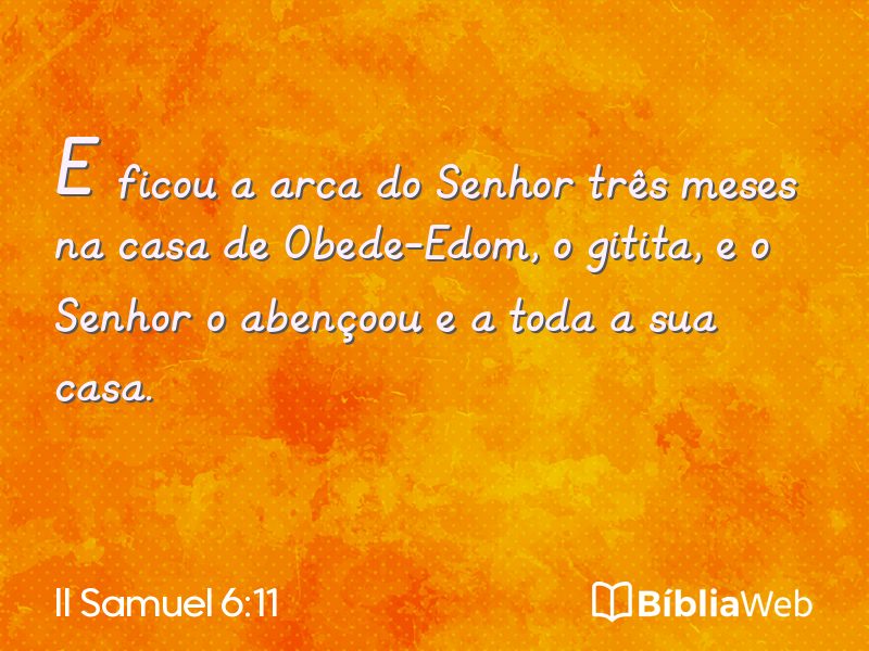II Samuel 6:11 em imagem para compartilhar